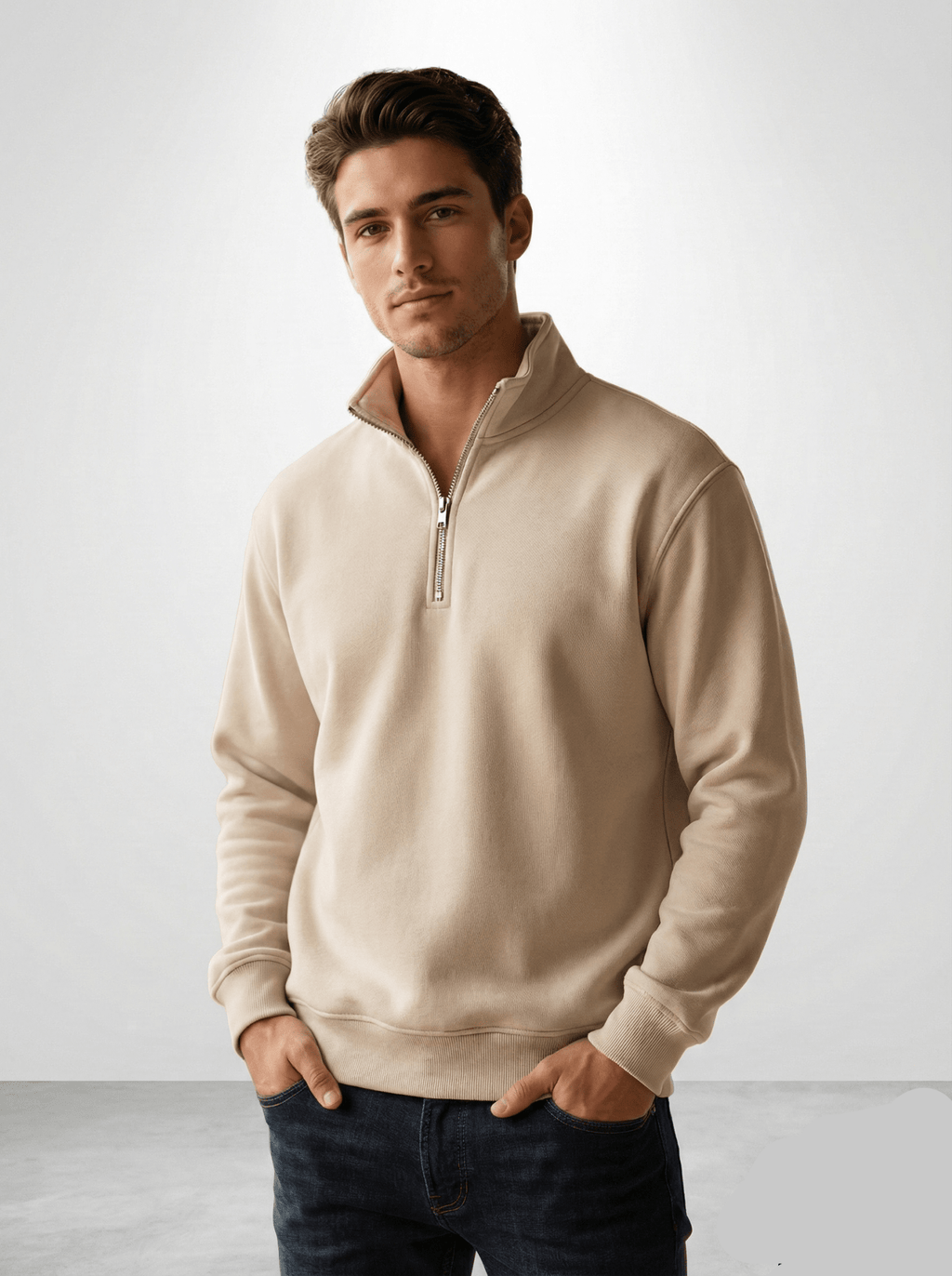 Beige Quarter Zipper - ORQA