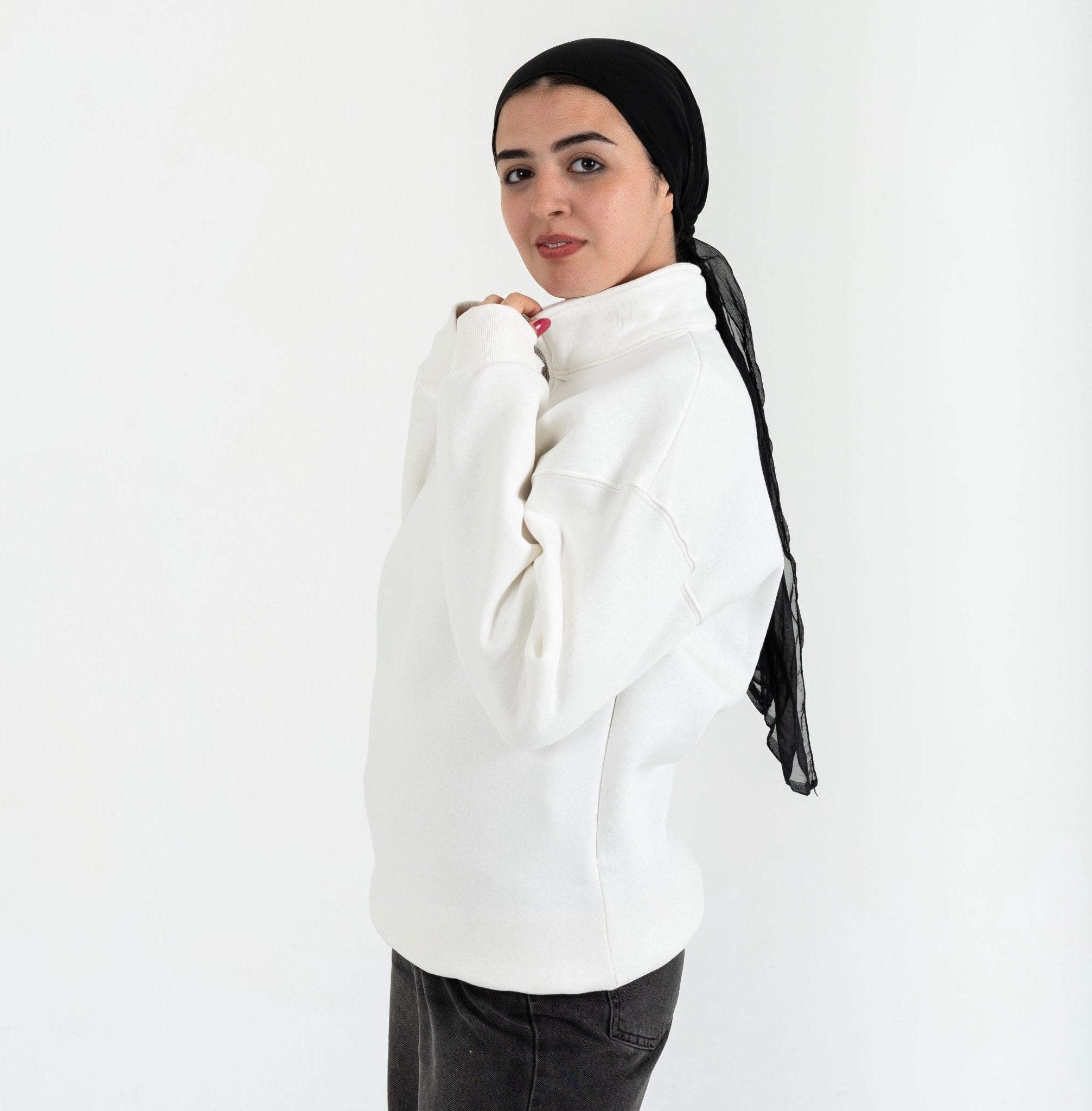 White Quarter Zip - ORQA
