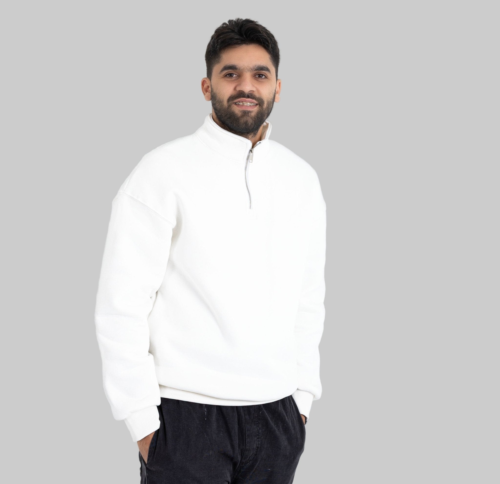 White Quarter Zip - ORQA