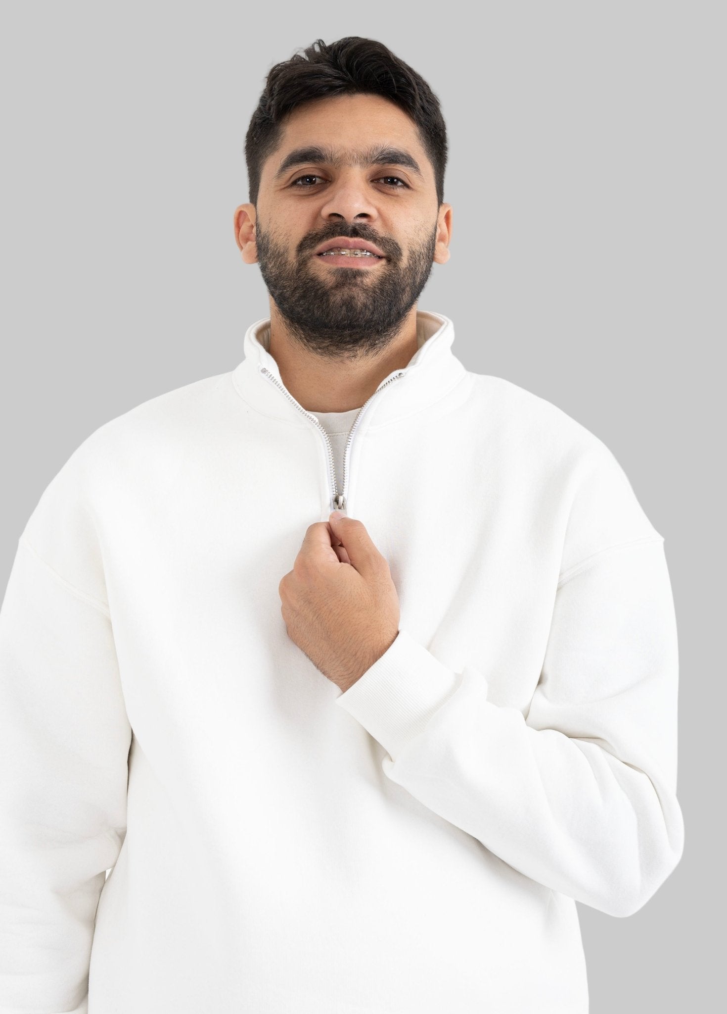 White Quarter Zip - ORQA