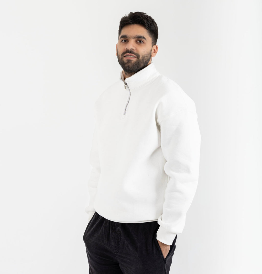 White Quarter Zip - ORQA