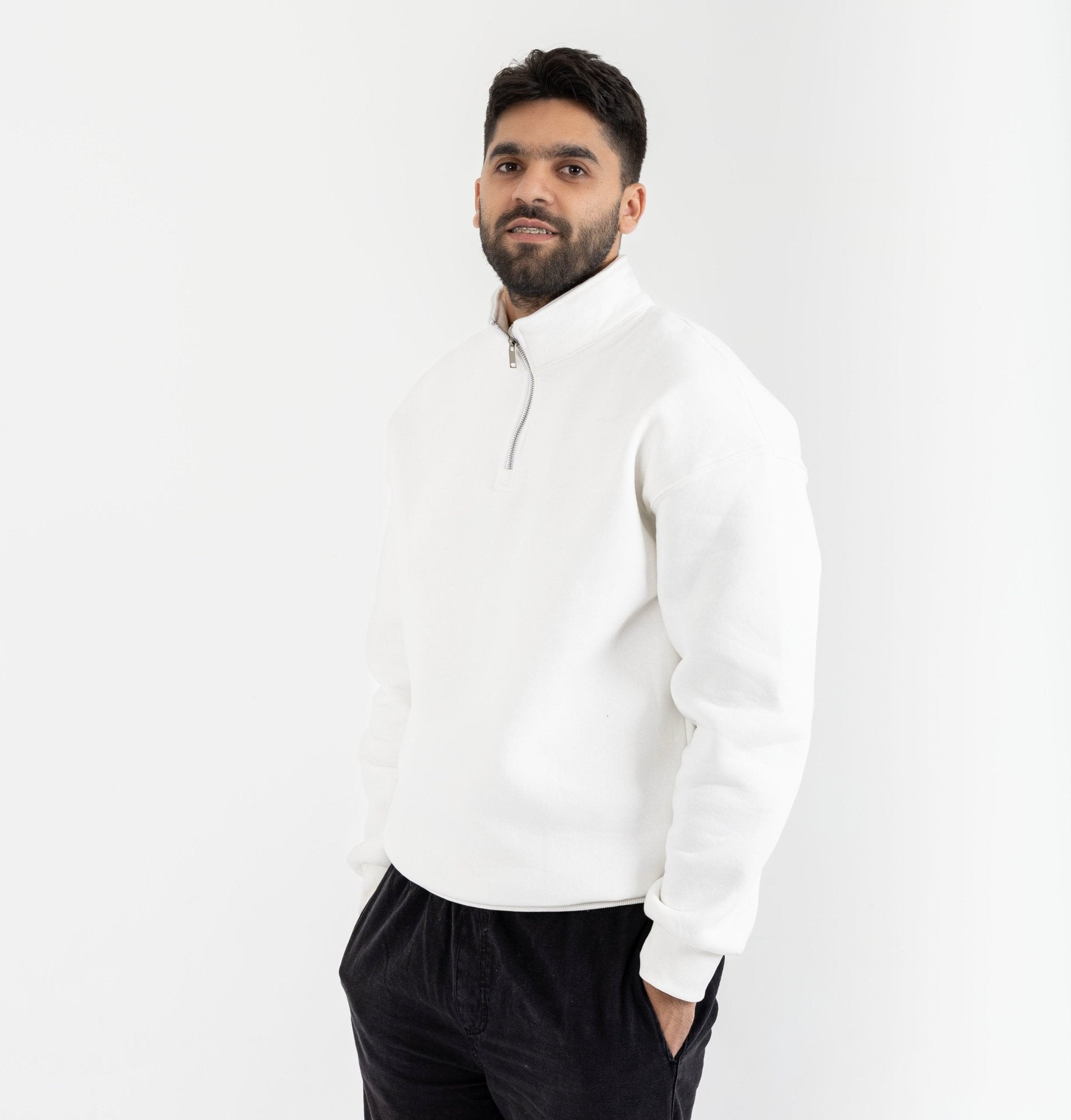 White Quarter Zip - ORQA